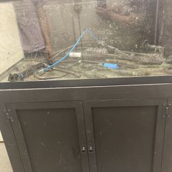 Fish Aquarium, Stand & 2   Filters, And Accessories