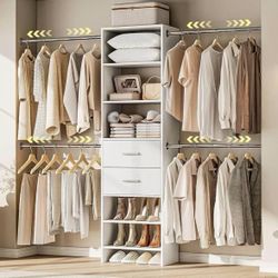 White standing Storage Cabinet with 2 Drawers