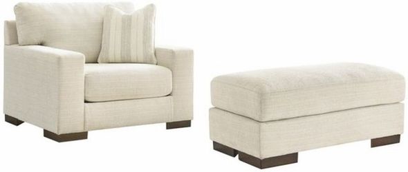Signature Design by Ashley® Maggie 2-Piece Birch Chair and Ottoman Set