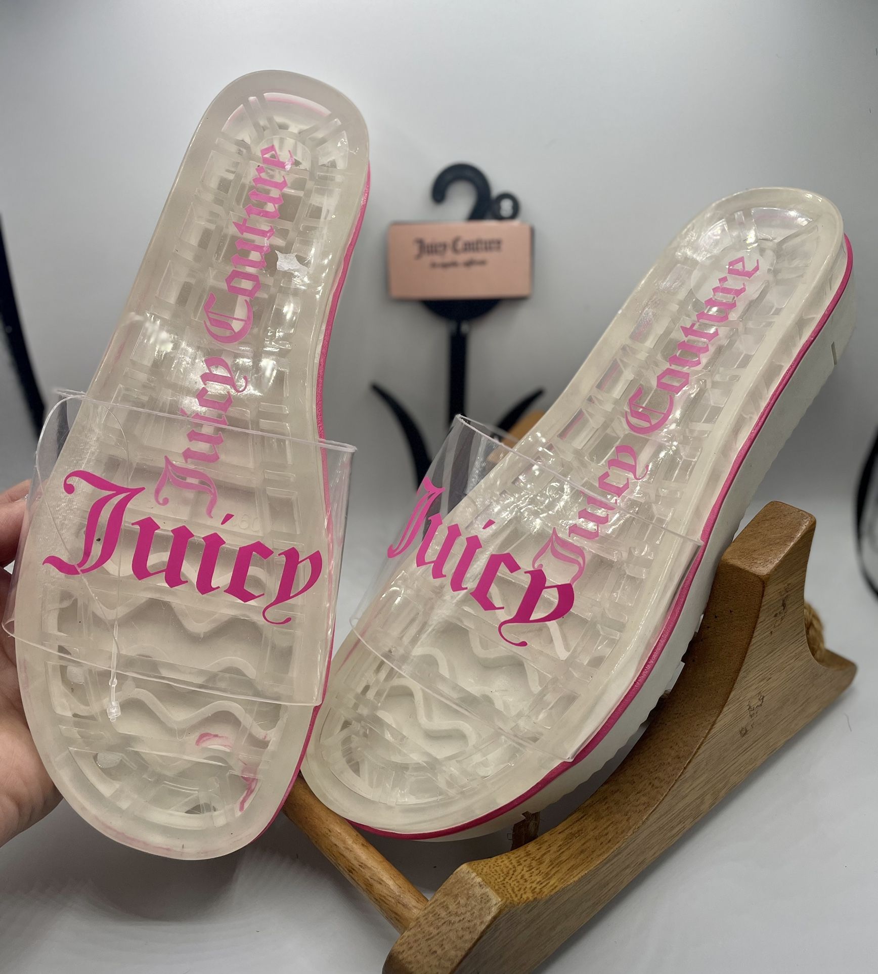 Juicy Couture In Love Lucite Clear Platform Sandals