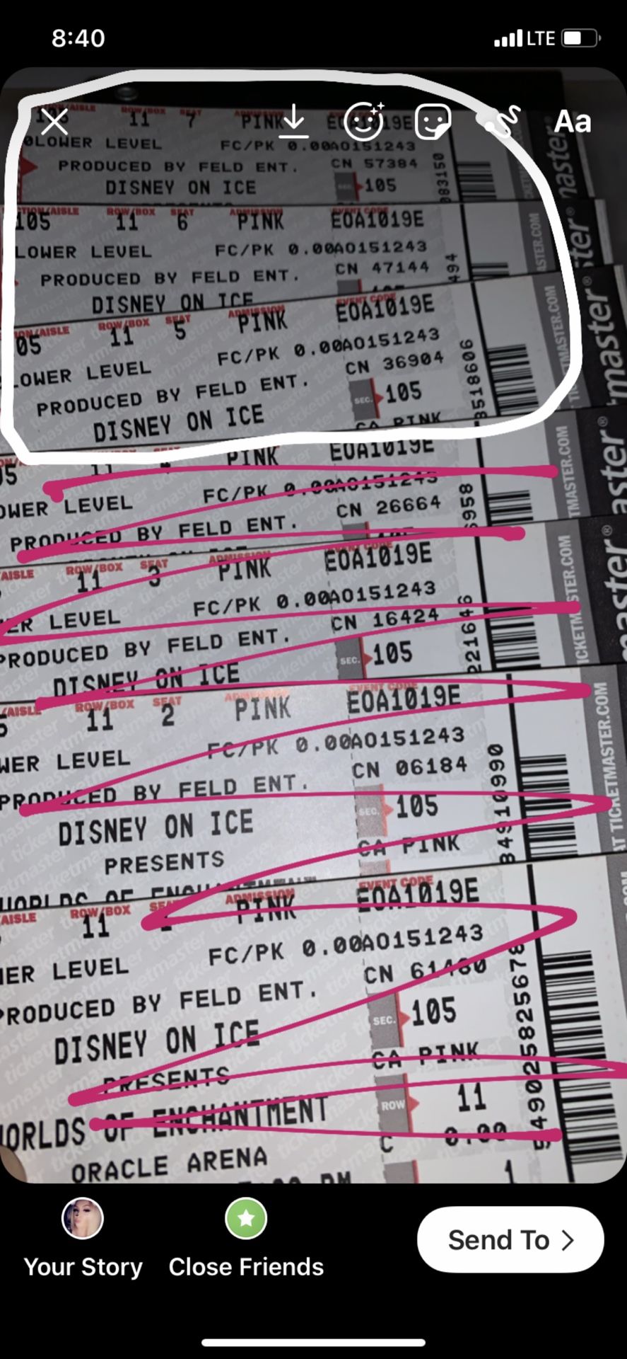 3 Disney on Ice Tickets!!!!!! For Tomorrow 10/19/19!!!!!! $35Each or all for $90!!!!!!!