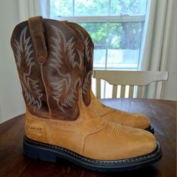 Ariat Steel Toe Work Boots. Mens Side 10.5