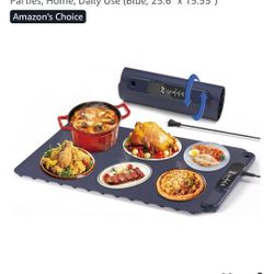 Food Warming Mat Electric Tray: YTLAD Silicone Heating Pad with 6 Level Adjustable Temperature and 5 Hours Timer & Kids Lock, Foldable Food Warmers fo