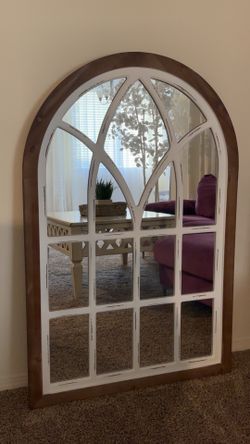 Kirklands Distressed Wood Arch Mirror - New