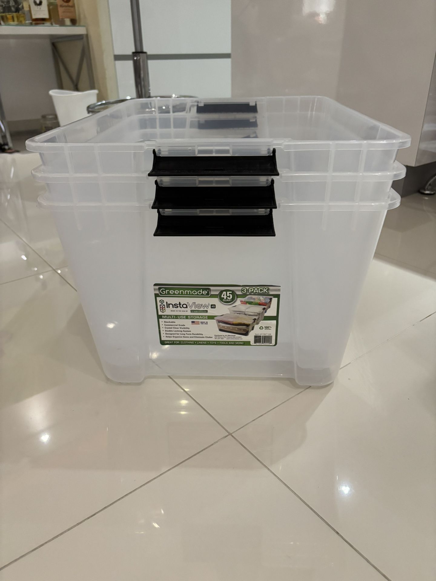 3 Storage Bins With Lids