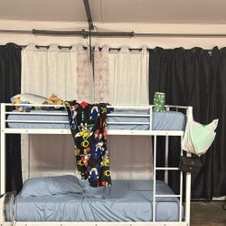 Twin White Bunk Bed 