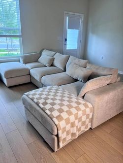 Modular Cloud Sectional Sofa with Ottomans