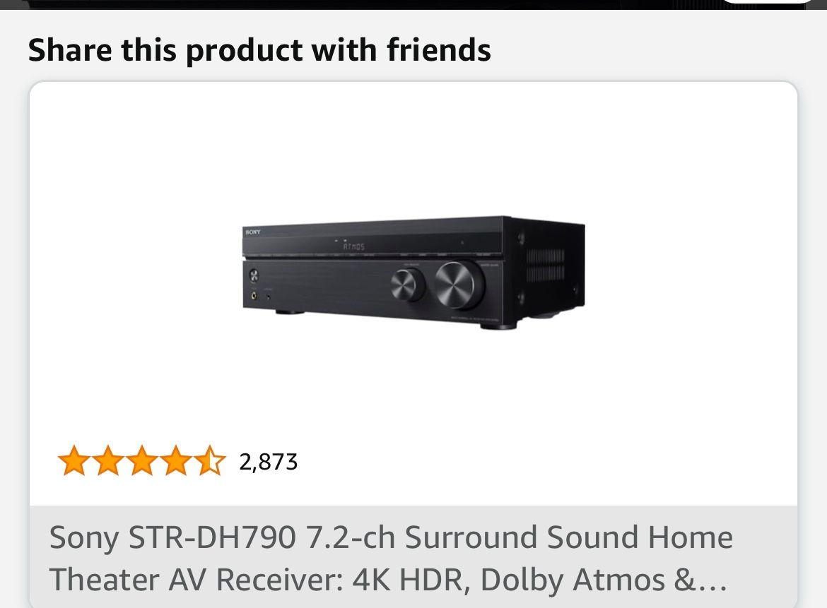 Sony STR DH790 ch Surround Sound Home Theater AV Receiver: 4K