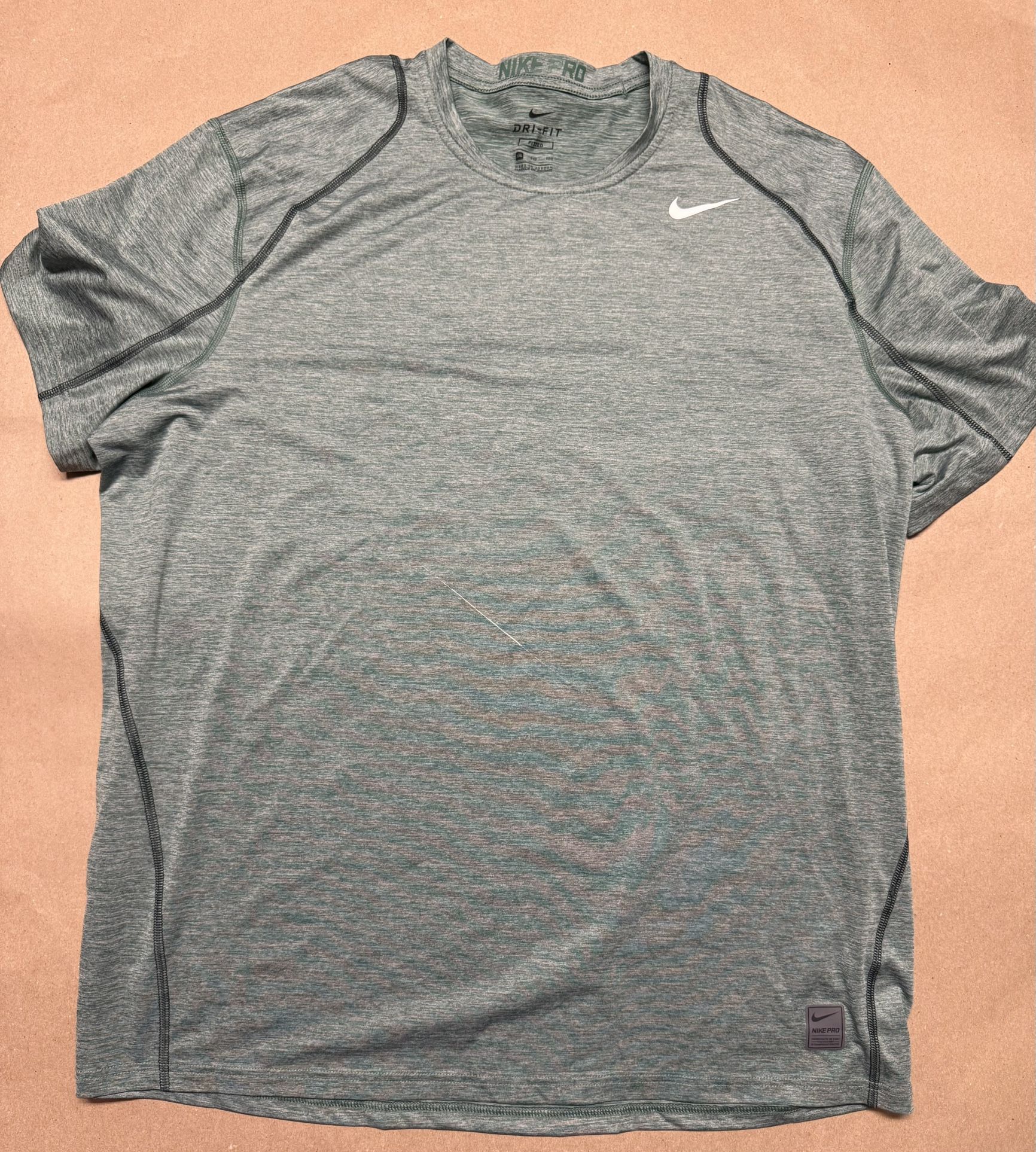Nike Pro DriFit Fitted Green workout Shirt XXL Rare!