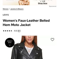 Brand New Women Levi Leather Jacket