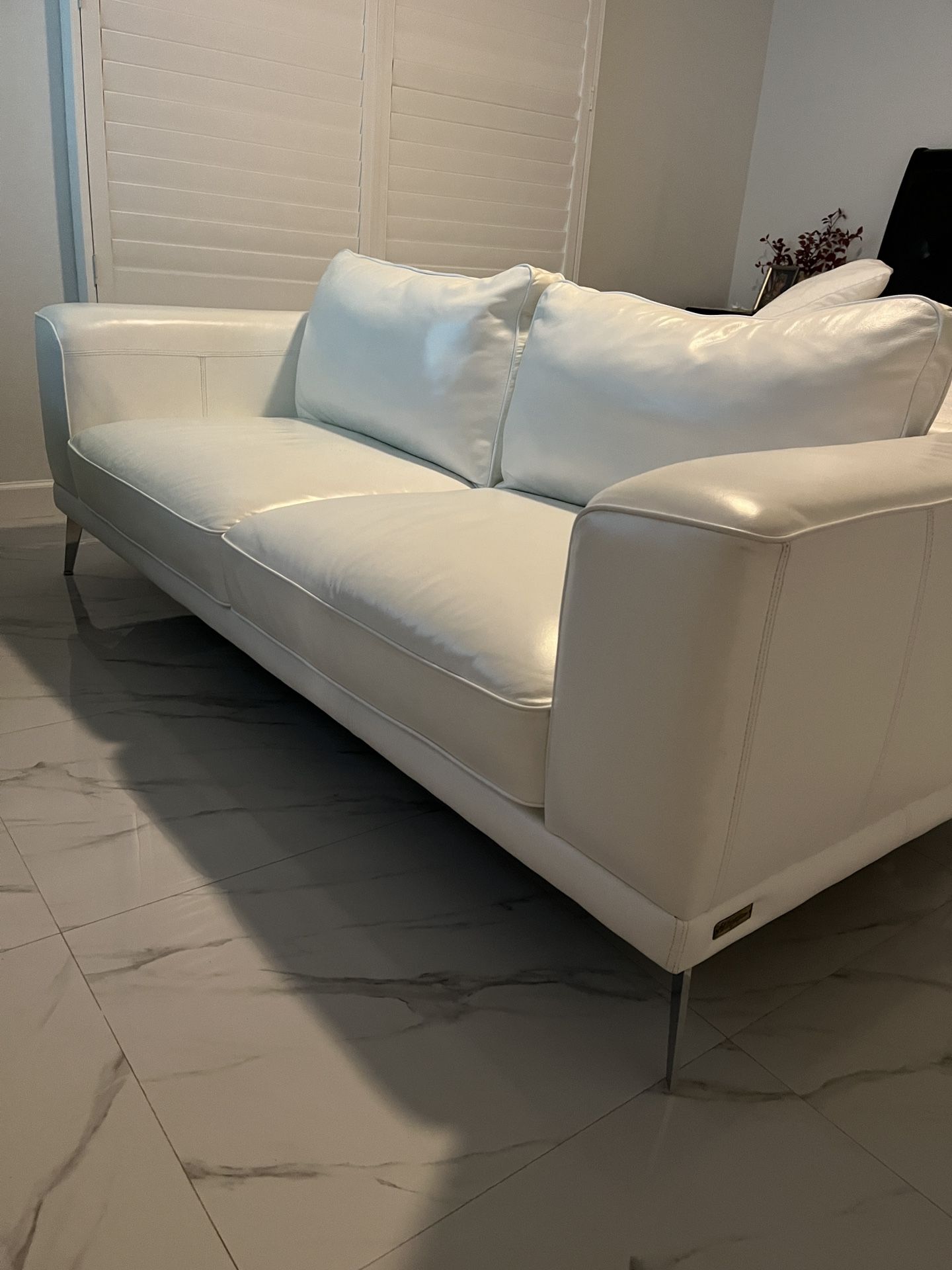 Leather White Sofa