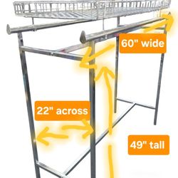 Chrome Clothing Garmet Rack With Top Basket