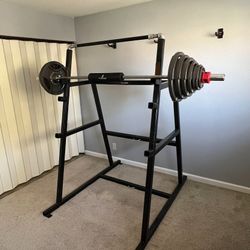 Squat Rack W/300lb Weight Set