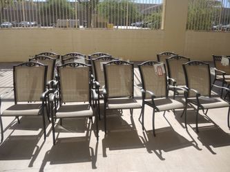 Outdoor Sling Dining Chair — Agio "Madison" (Charcoal)
