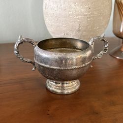 Antique Silver Plated Copper Sugar Bowl Via Early 20th Century