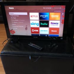 32” Sony Bravia Not A Smart Tv Small Scratch On Screen Barely Visible When On Comes With Roku XD 2nd Gen Antena And Remotes