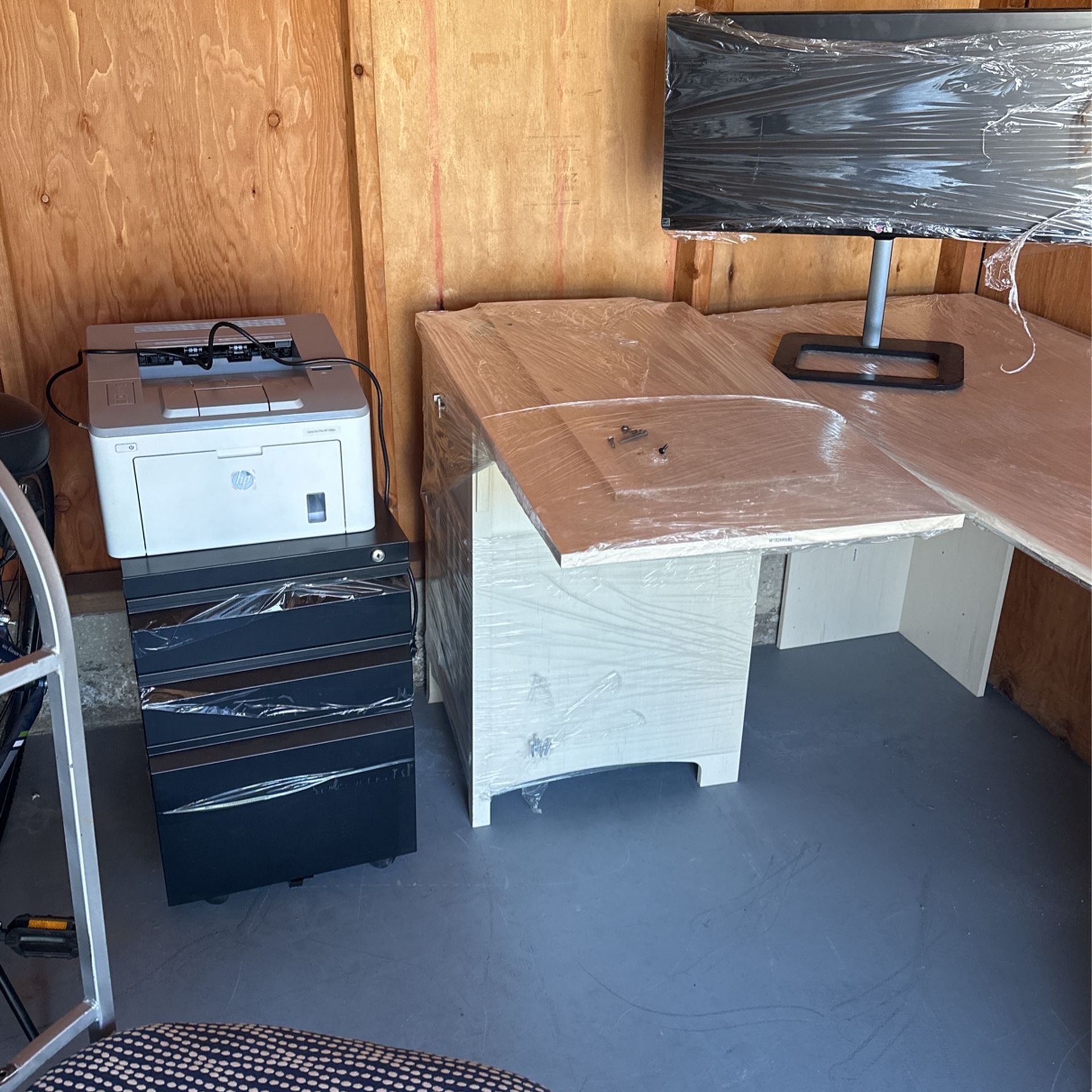 Office Set Up Desk Printer Filing Cabinet