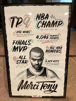 Vintage San Antonio Spurs Tony Parker Framed Poster