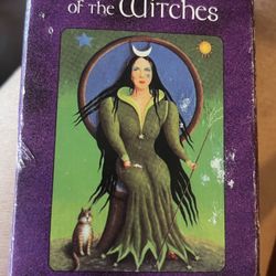 Preowned Tarot of the Witches 78 Cards & Guidebook Booklet by Fergus Hall 1976 hardly used. Complete!  Outside looks a little worn but that’s just fro
