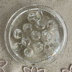 Vintage Clear Glass 3-1/2” Flower Frog Vase