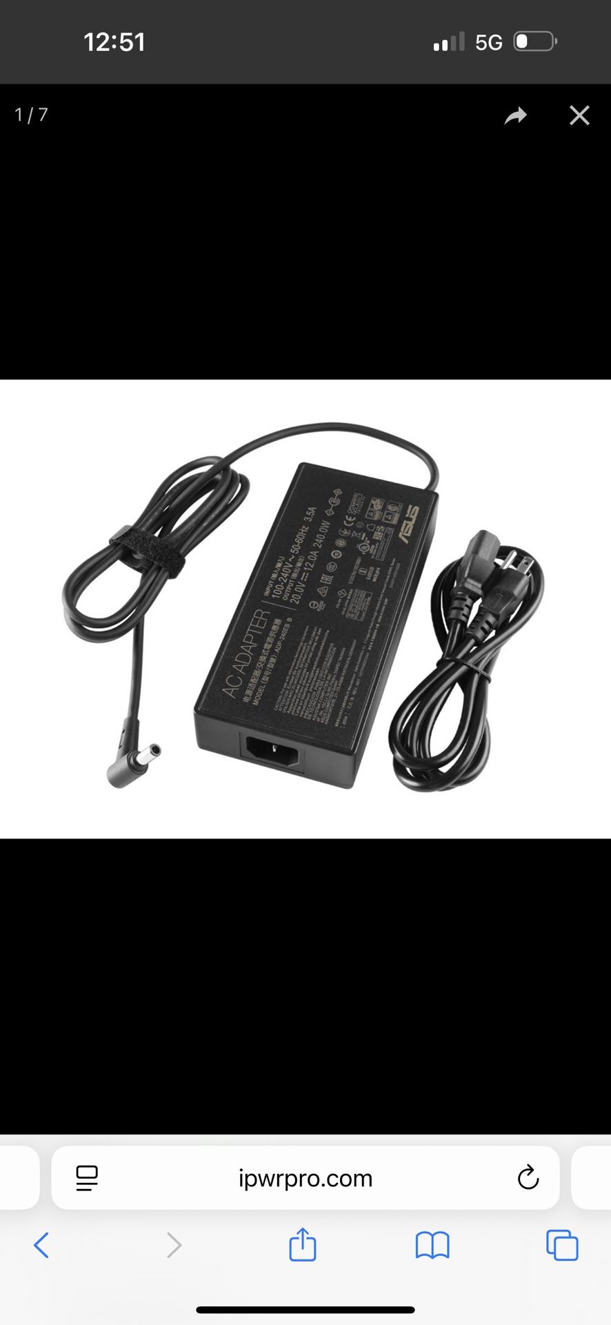 New 240w Zephyrus Charger Gaming Laptop