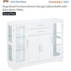 Buffet Table With Glass Door / Kitchen Cabinet