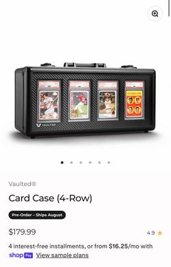 Vaulted Card Case (4-Row) display PSA BGS CGC Card Storage in hand back ordered