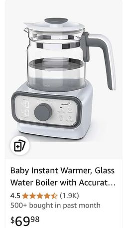 Baby Instant Warmer, Glass Water Boiler with Accurate Temperature Control for Formula, Coffee and Tea, 1.3 Liter Electric Kettle with LCD Display and 