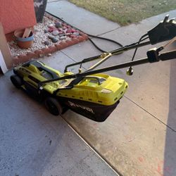 13” Inch electric walk-behind push mower by Ryobi 