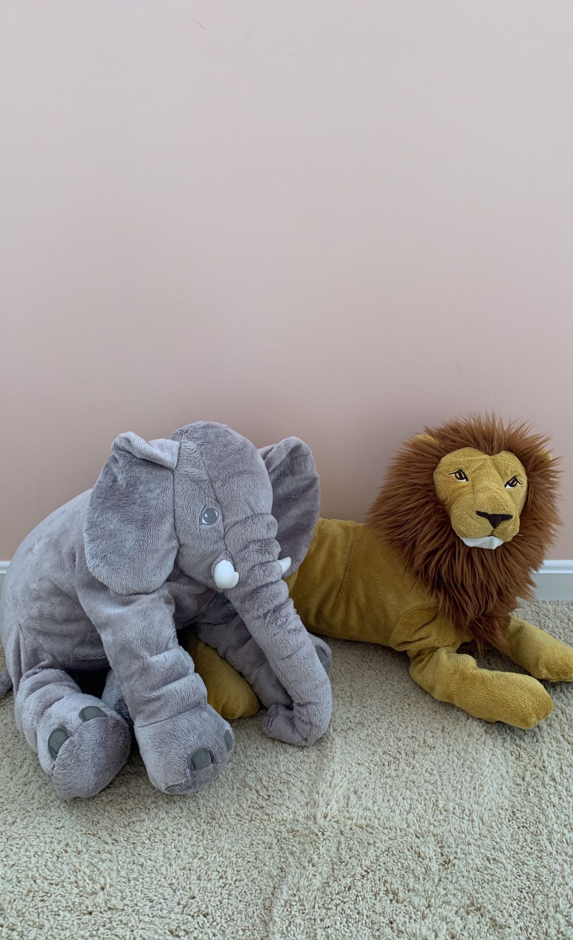 Stuffed Elephant and Lion