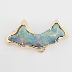 14k gold Australian opal pendant