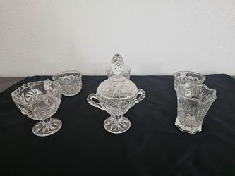 Vintage Cut Glass Crystal Tableware Set