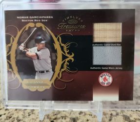 Baseball cards Nomar Garciaparra jersey bat combo /100