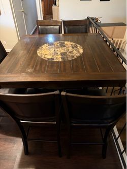 High-top, Square table with 6 chairs