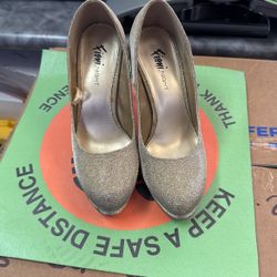 High Heels 5 1/2 Gold Glitter 