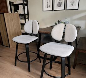 Set of 2 Modern Swivel Counter Height Chairs – Good Condition