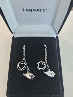 Arizona Cardinals NFL Football LogoArt .925 Silver Dangle Earings