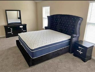 Brand New Diamond Tufted Velvet Queen Bed Frame $499