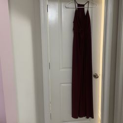 Floor Length, Burgundy Dress