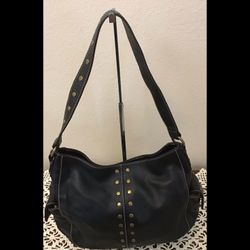 The Sak Black Studded Leather Handbag  Tote / Shoulder Bag 