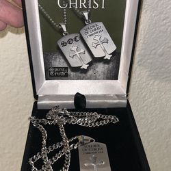 Beautiful Stainless Steel Soldier Of Christ Necklace 