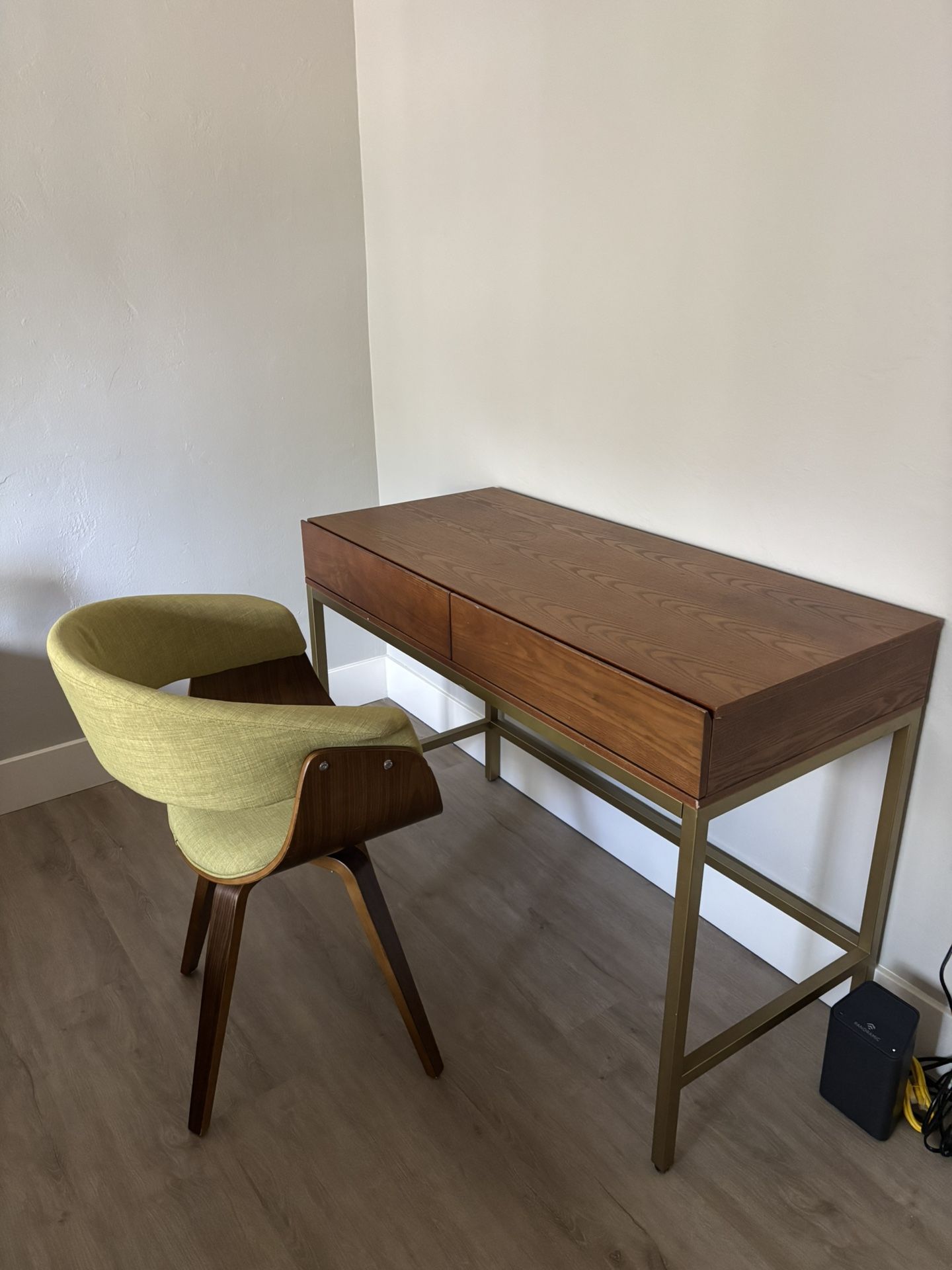 Walnut & Brass Desk