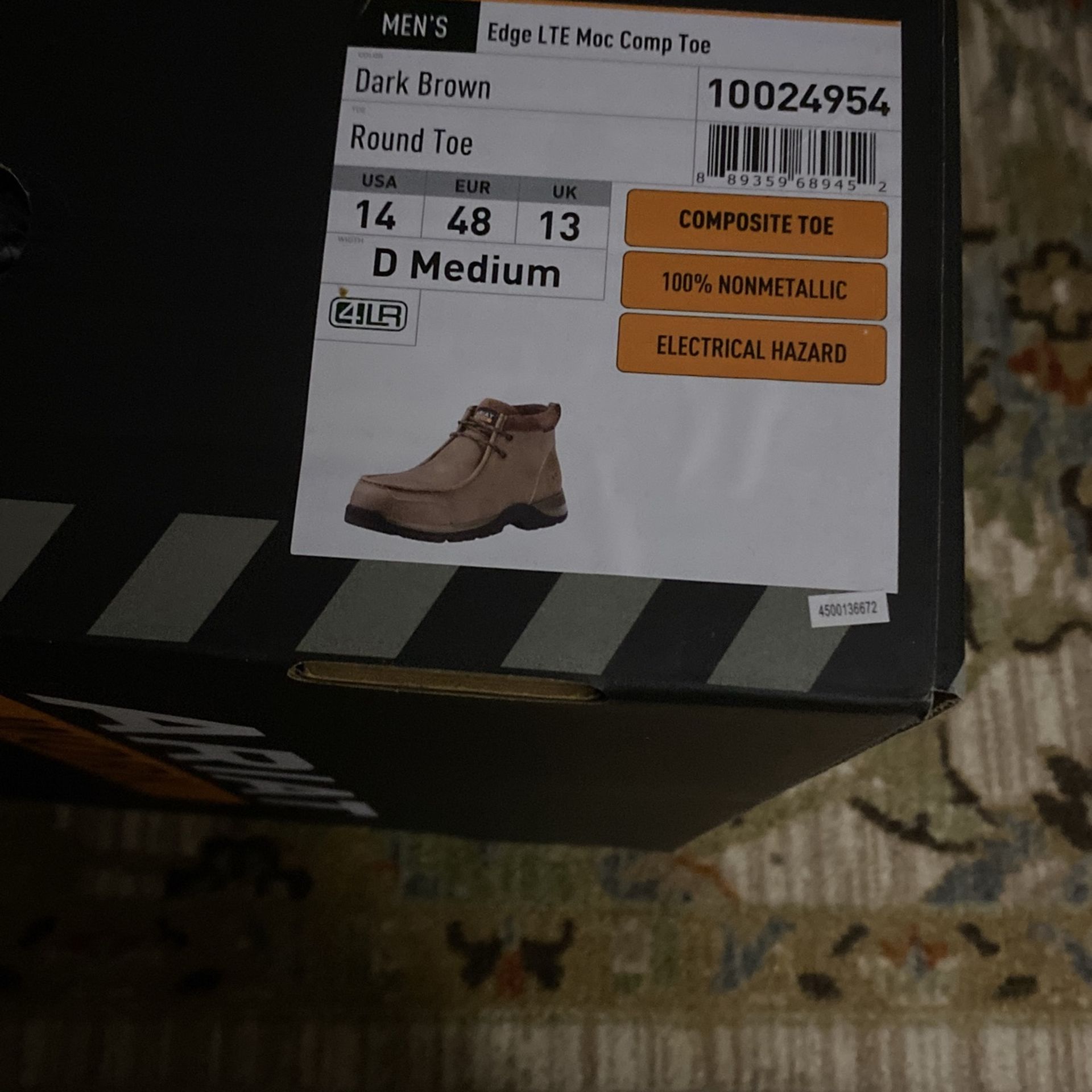 Size 14 Dark Brown edge Let Mic Comp Toe