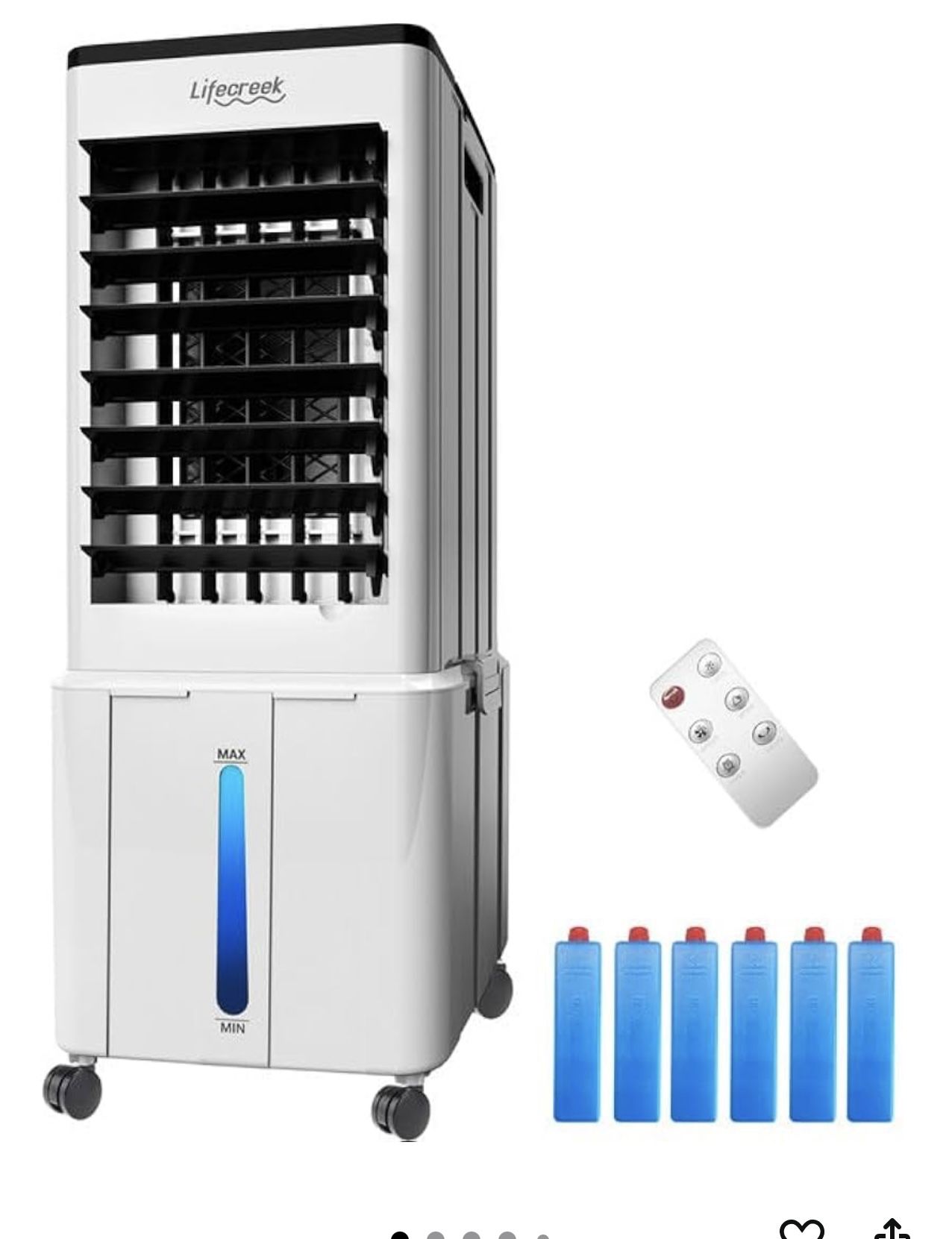 Portable Air Conditioner, 3-IN-1 Evaporative Air Cooler w/3.2Gal Tank, 4 Modes & 3 Speeds, 12H Timer, 6 Ice Packs, Remote Control, Windowless Swamp Co
