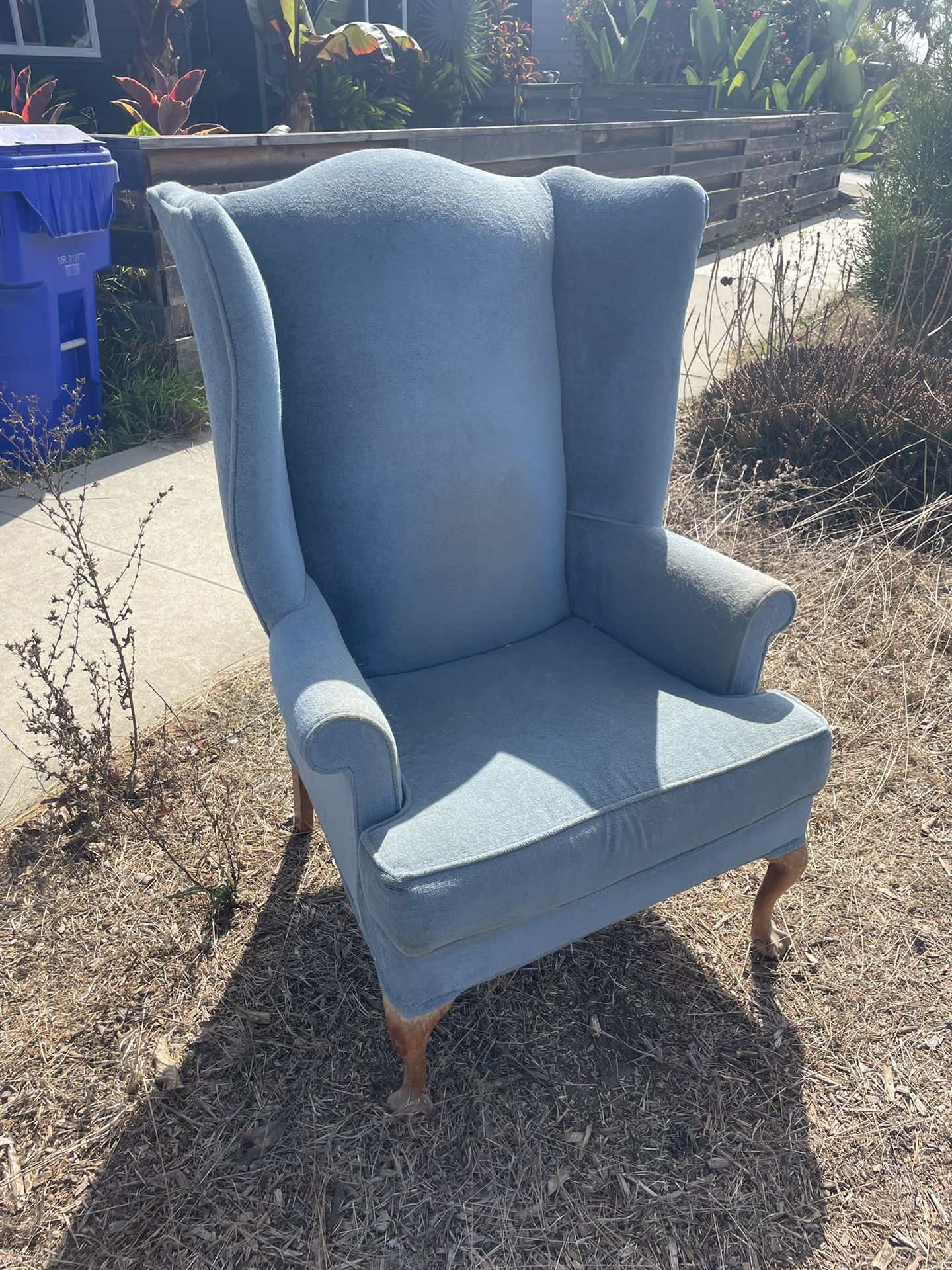 FREE vintage blue velvet chair 