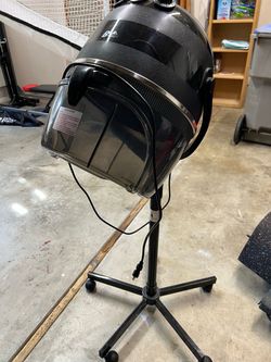 Standing Adjustable Hooded Hair Dryer on Rolling Stand