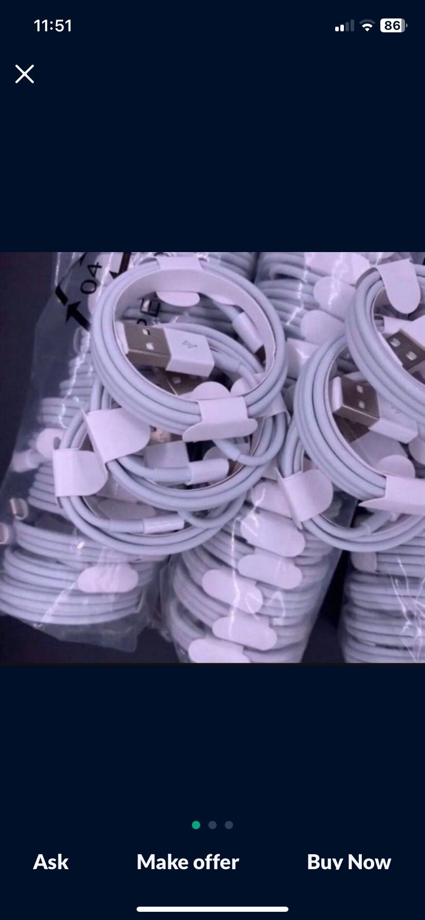 20 OEM Fast Charger Cables Cords For iPhone 5 6 7 8 X 11 12 13 14 Pro Max - 3FT NEW