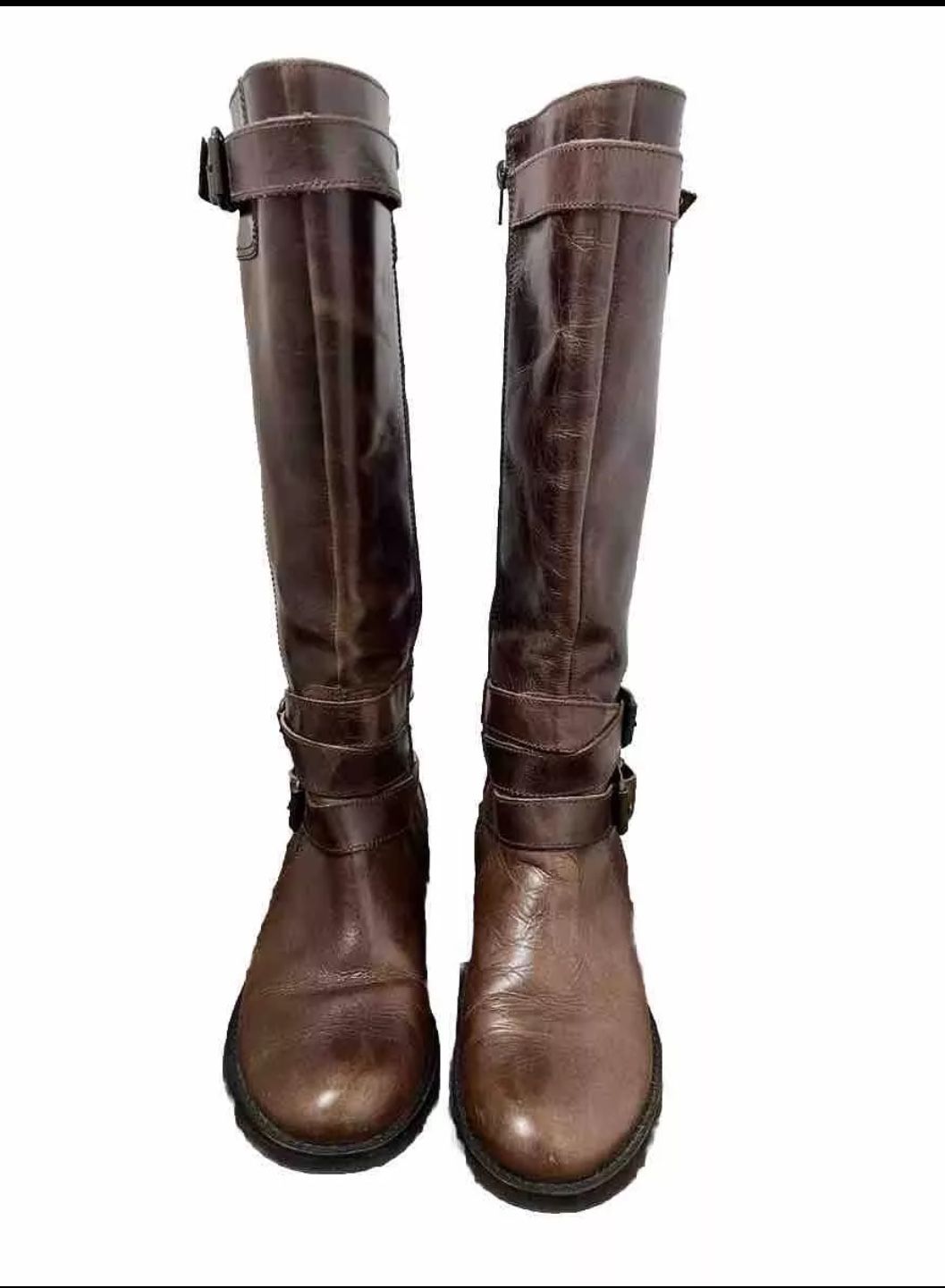 GENUINE LEATHER RIDING BOOTS WOMENS 8.5 MADE IN BRAZIL - STEEPLECHASE BROWN