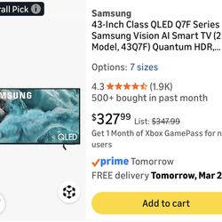 Samsung 43 inch 4k UHD Q7F NEW