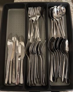 Misc Stainless Cutlery w/ Drawer Organizer (Moving Sale! First Come/BO)